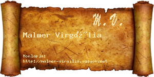 Malmer Virgília névjegykártya